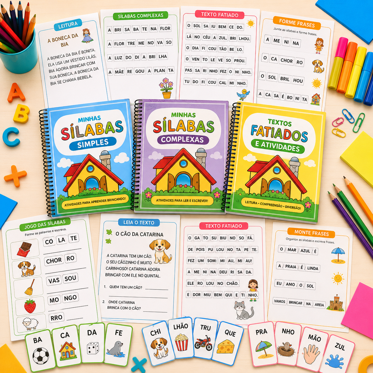 Kit Destrava Leitura 15 com apostilas, textinhos e fichas prontas para imprimir